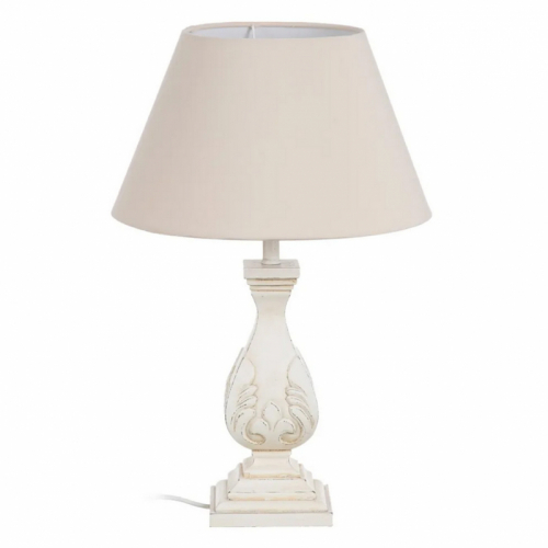 LÁMPARA MESA TALLA BLANCO ROTO 35X35X53CM