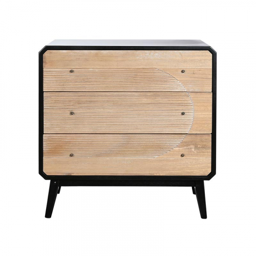 CÓMODA NATURAL NEGRO 80x40x80CM